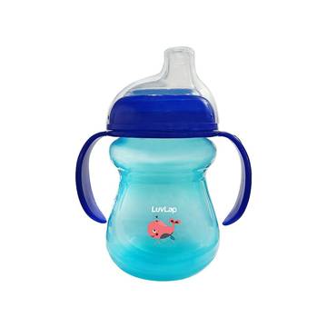 LuvLap Moby Little Spout Sipper for Baby, 240ml (Blue)